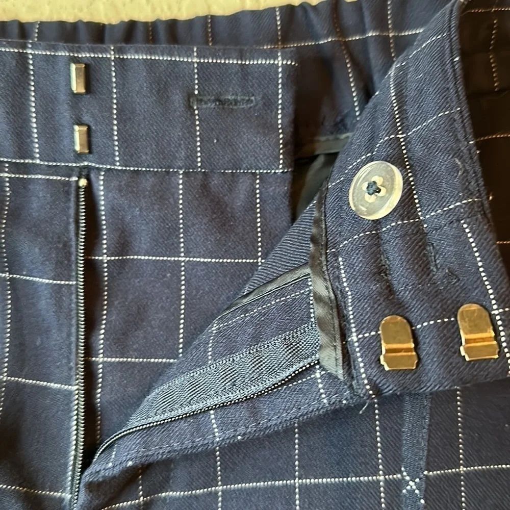 A NEW DAY Blue Plaid Trouser Straight Leg‎ Pants Size S